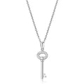 3W1379 - Rhodium 925 Sterling Silver Chain Pendant with AAA Grade CZ  in Clear