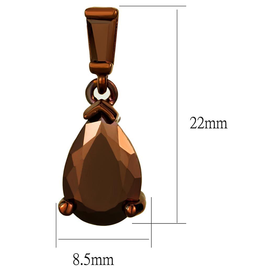 3W1120 - أقراط نحاسية بتصميم Coffee فاتح ومرصعة بزركون AAA درجة بلون Light Coffee