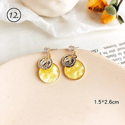 Style: 12style - Yellow series sweet earrings
