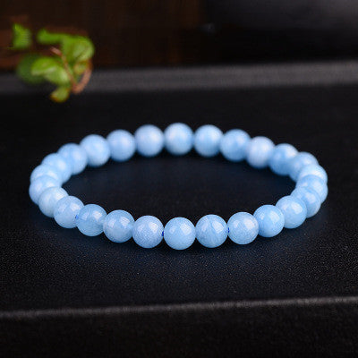 Color: Sky blue C, Size: 10 10.8mm - Natural Crystal Brazil Sky Blue Sea Sapphire Bracelet