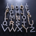 Color: Silver, Style: D-18in, Size:  - Hip Hop Men and Women Simple Zircon Letter Pendant 26 Letter Necklace Free Combination BlingBlingLetters