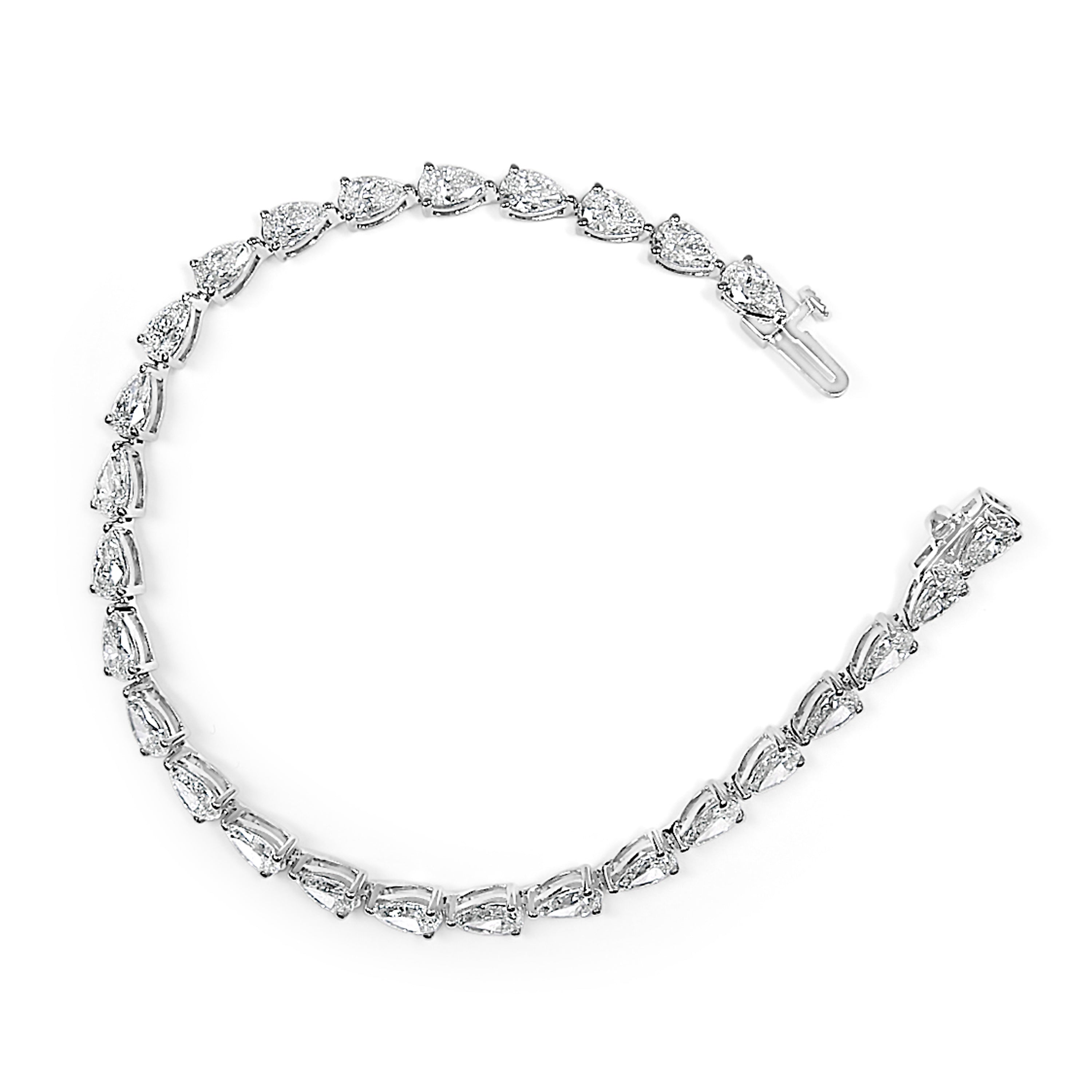 Silver bracelet with clear gemstones on a white background