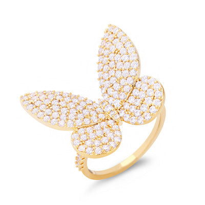 Color: Gold, style: 2 style-7, Size:  - BUTTERFLY RING