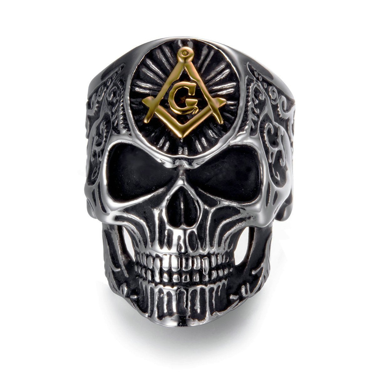 Color: Intergolden, Size: 12 - Punk domineering personality ring