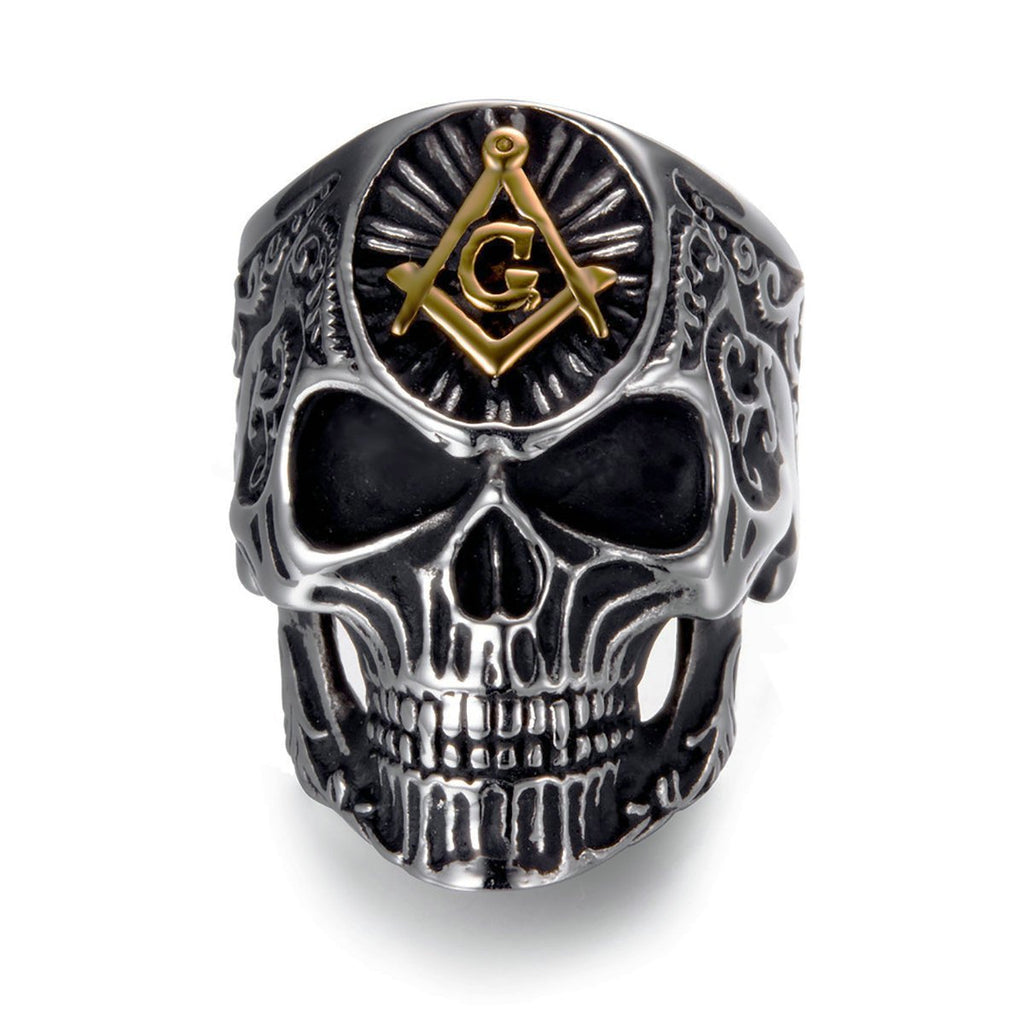 Color: Intergolden, Size: 9 - Punk domineering personality ring