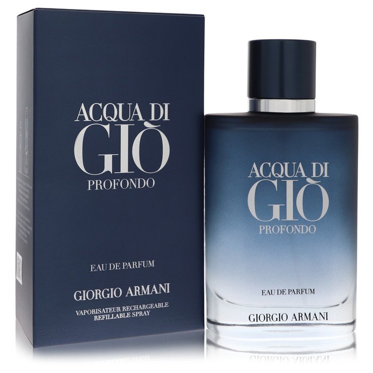 Acqua Di Gio Profondo من جورجيو أرماني أو دو بارفان بخاخ قابل لإعادة التعبئة 3.3 أوقية (للرجال)