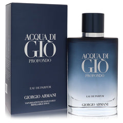 Acqua Di Gio Profondo من جورجيو أرماني أو دو بارفان بخاخ قابل لإعادة التعبئة 3.3 أوقية (للرجال)