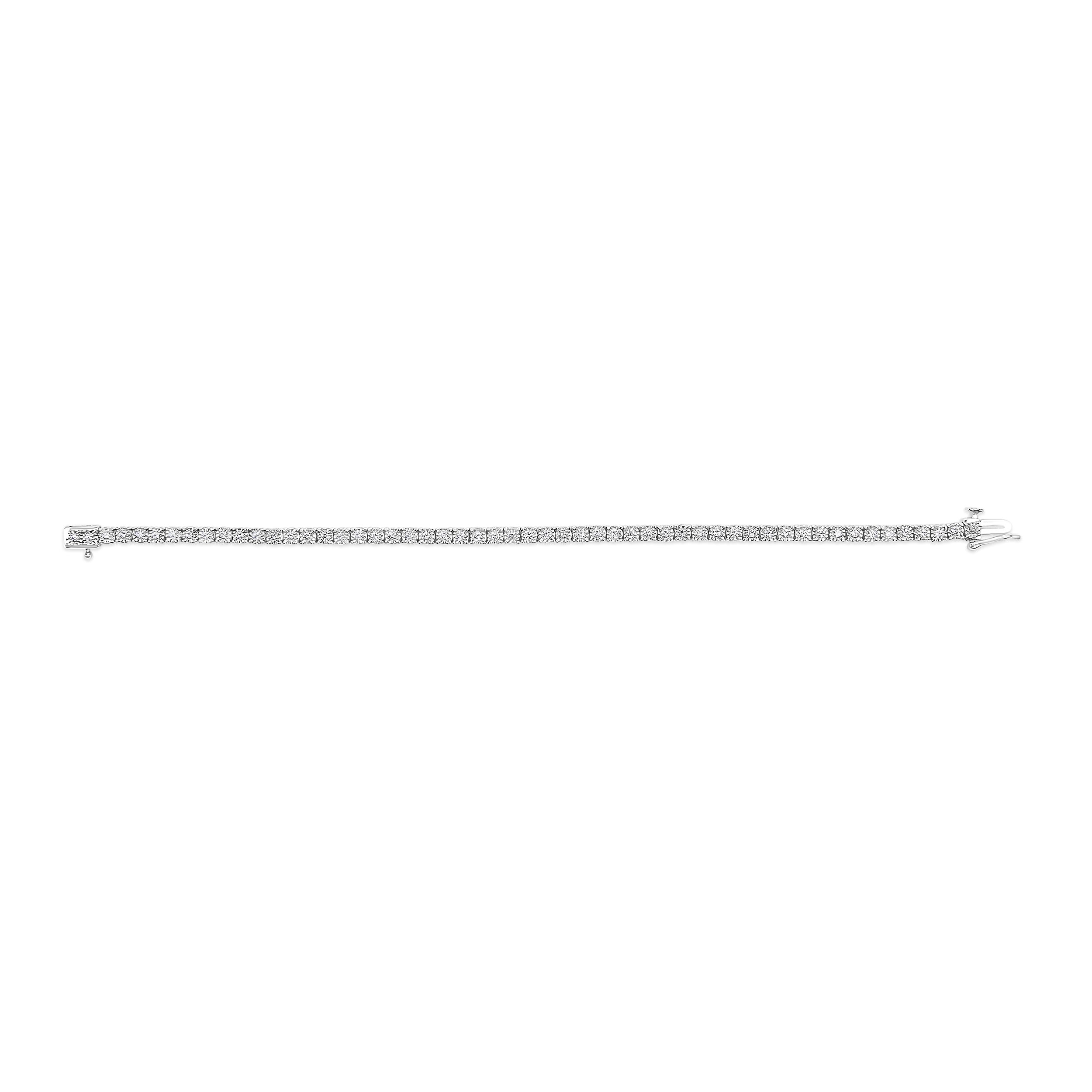 .925 Sterling Silver 1.0 Cttw Lab Grown Diamond Illusion-Set Miracle Plate Tennis Bracelet (G-H Color, VS1-VS2 Clarity) - Size 7.25"