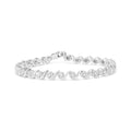 .925 Sterling Silver 1/2 Cttw Round Diamond Halo S-Link Bracelet (I-J Color, I2-I3 Clarity) - 7.25"