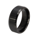 Color: Silver, Size: 9 - Solid Ring Stainless Steel Svart Strlk 12 (US size)