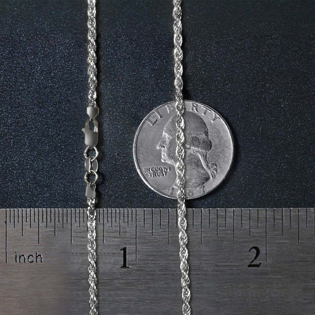 14k White Gold Light Rope Chain (2.00 mm)