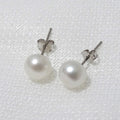 Size: 9 10MM - Natural freshwater flawless pearl earrings