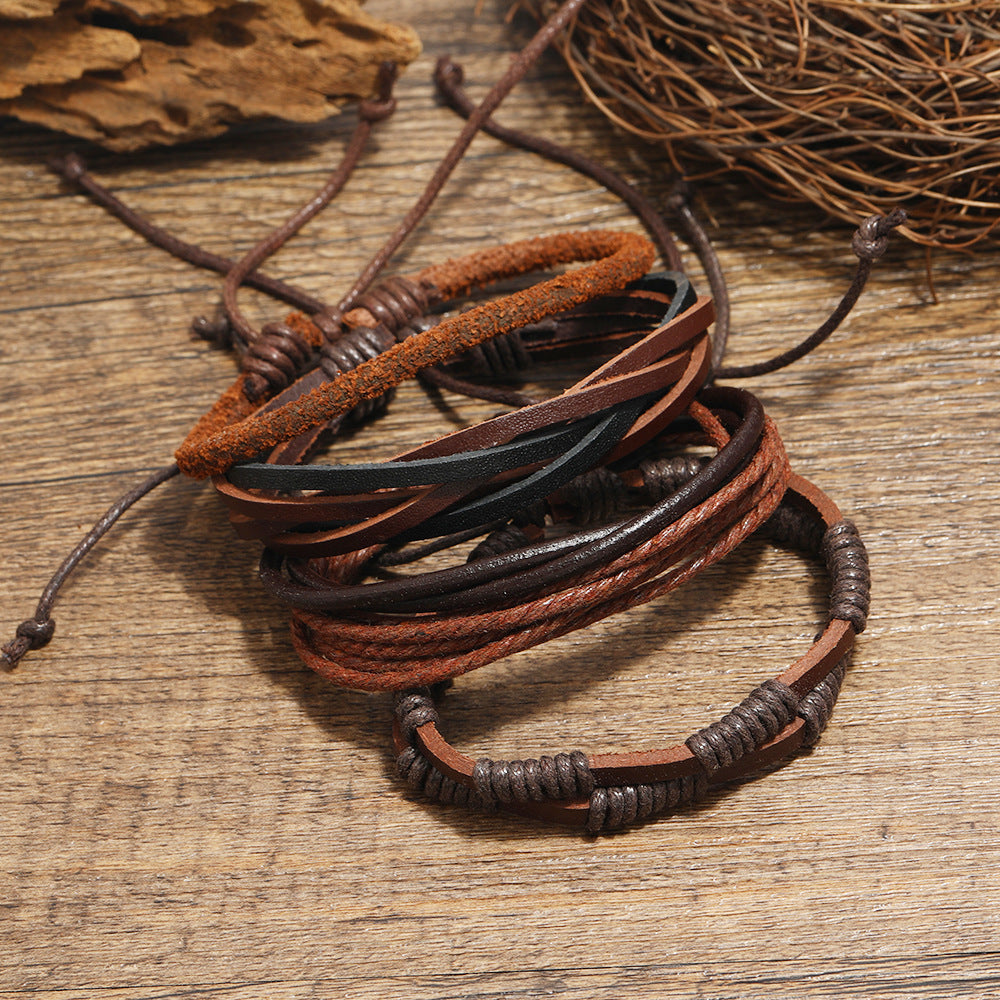 Cowhide Suit Men's Bracelet Men's And Women's Hand Rope