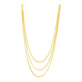 14k Yellow Gold Three Strand Herringbone Chain Necklace