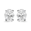 14K White Gold 3/4 Cttw Oval Shape Lab Grown Diamond Solitaire Stud Earrings (F-G Color, VS1-VS2 Clarity)