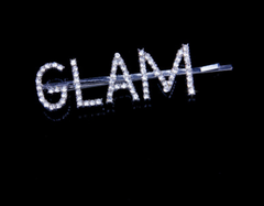 Color: GLAM, purity: Plate with silver - Rhinestone letter hairpin
