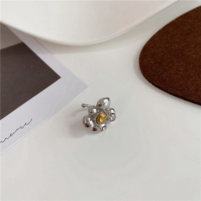 Flower Gem Girly Temperament Cute Ear Buckle