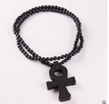 Color: Black, style: 2 - Wooden beads necklace