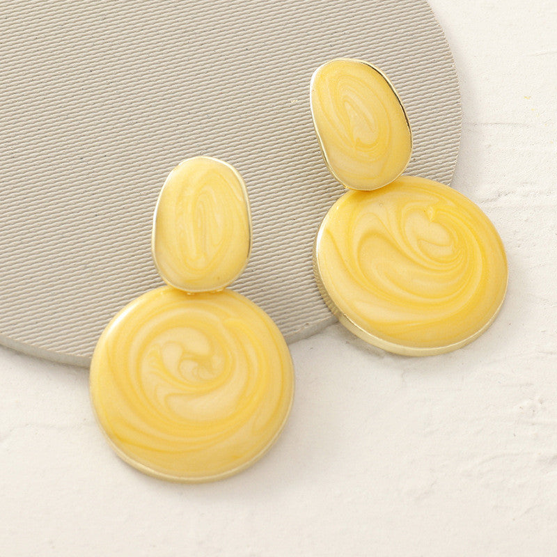 Personality Creative Geometric Earrings Earrings Candy Color Alloy Dripping Earrings