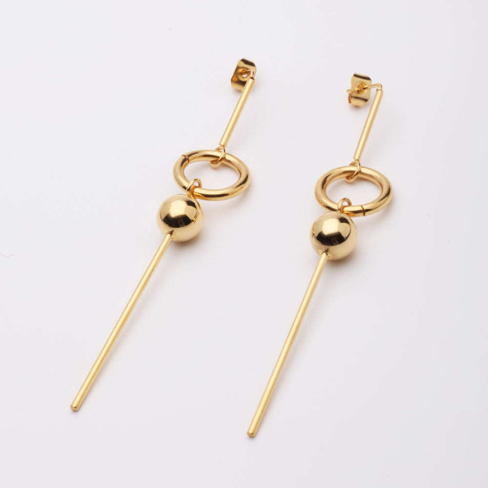 Color: Silver - Circle Metal Ball Studs