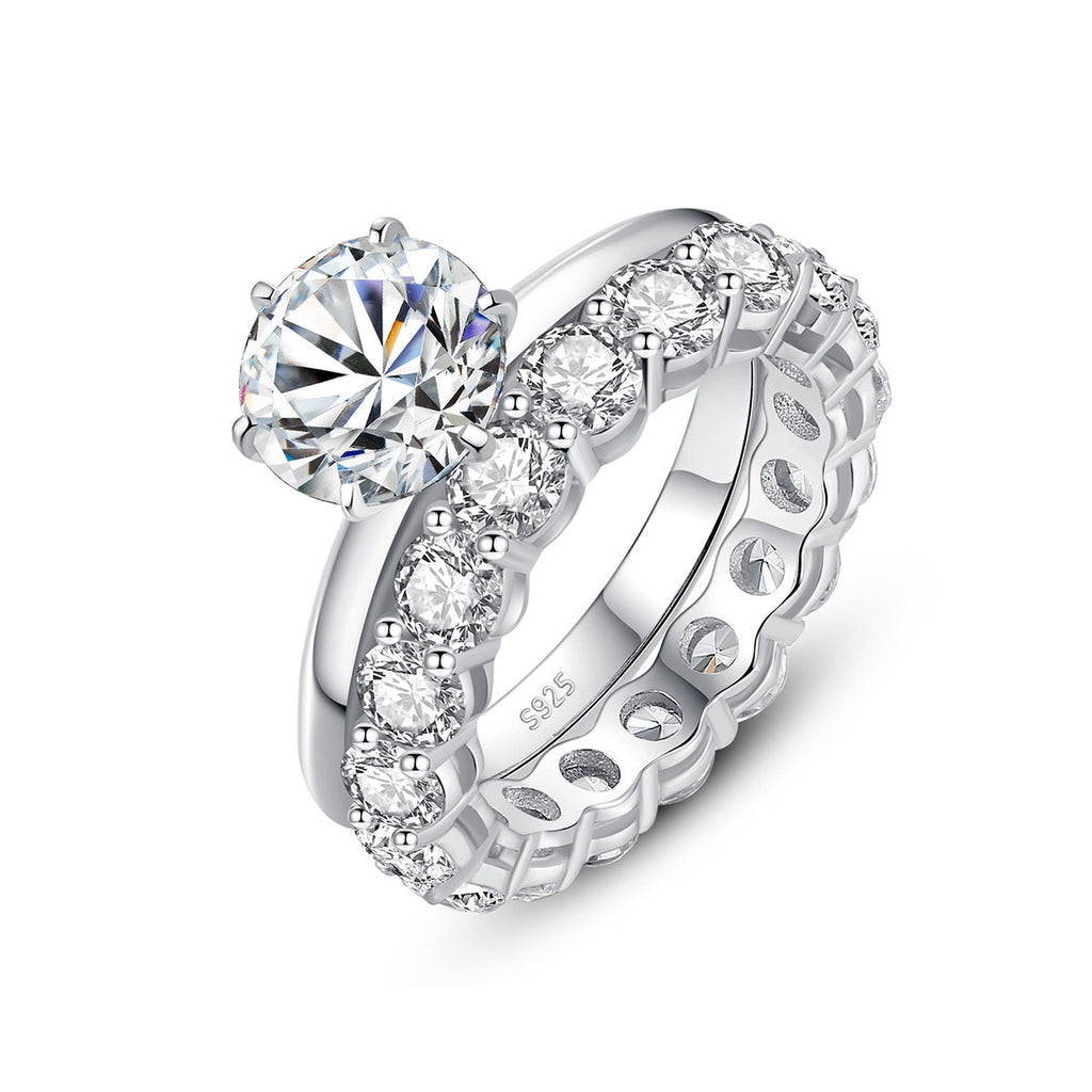 Fashion S925 Silver Female Moissanite Ring
