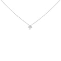 10K White Gold 1/10 Cttw Bezel Set Solitaire Princess Cut Diamond Kite Shaped Pendent Necklace - 18" Inches