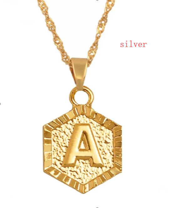 Color: Silver E, Size: 45cm - Women Charm A-Z Alphabet Letter Pendant Necklaces Stainless Steel Initial 26 Letters Necklace Glamour Choker Jewelry