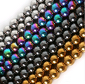 Color: 4mm black - Bracelet diy jewelry material 4-10mm colorful black gallstone made necklace semi-finished beaded loose beads accessories