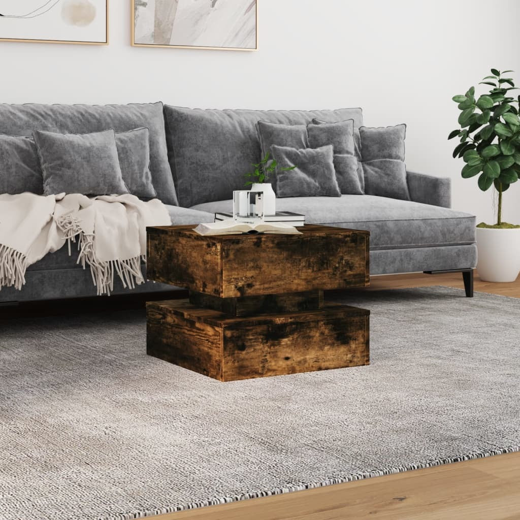 Coffee Table Smoked Oak Engineered Wood Lights Coffee Table