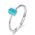 Imitation Paraiba Tourmaline Ring Women