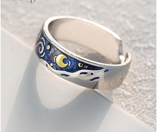 Color: Couple - MOON STAR CANVAS RESIZABLE RING