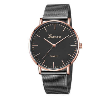 Color: H - Fashion and trend net steel band Geneva men and women watches.
