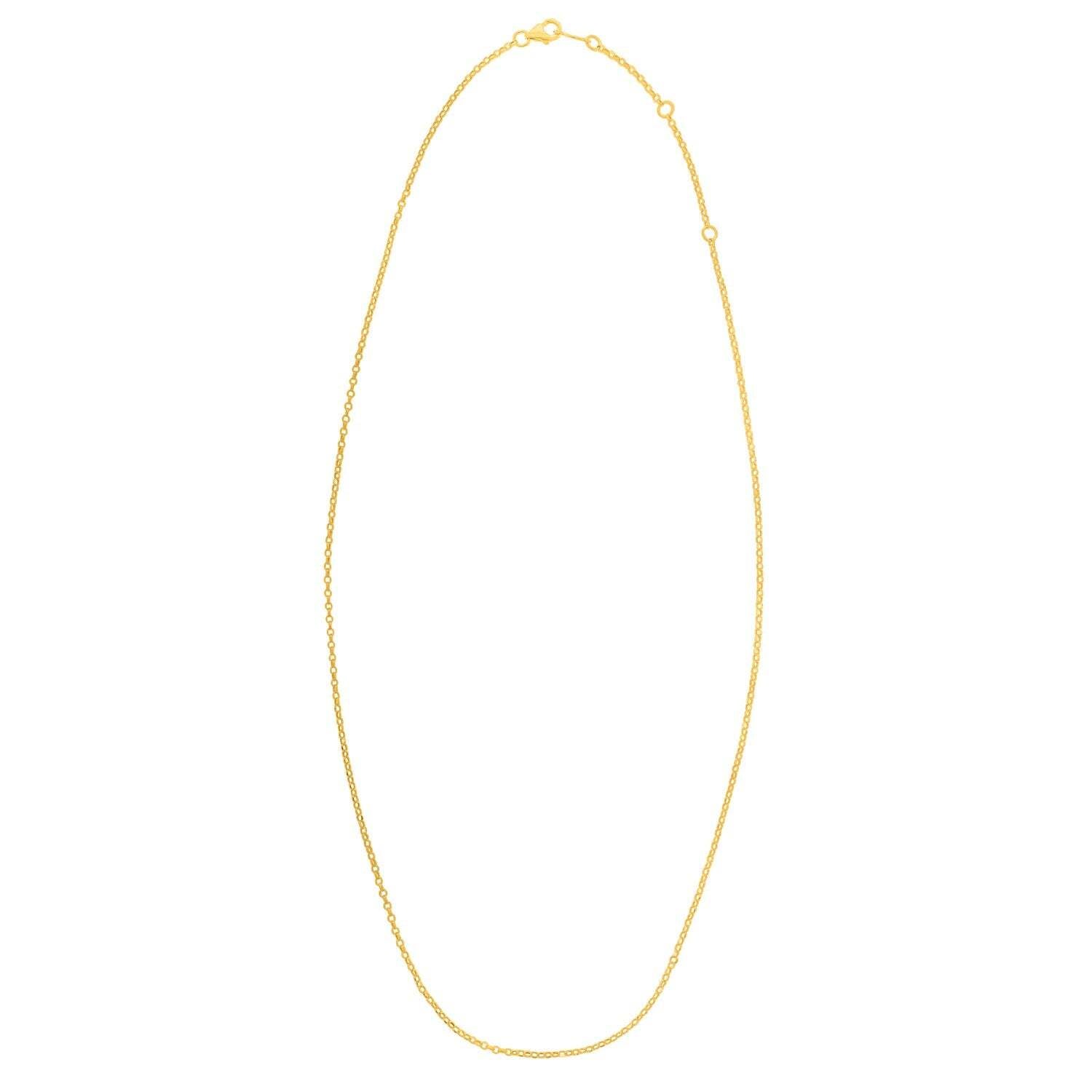 Double Extendable Cable Chain in 14k Yellow Gold (1.40 mm)