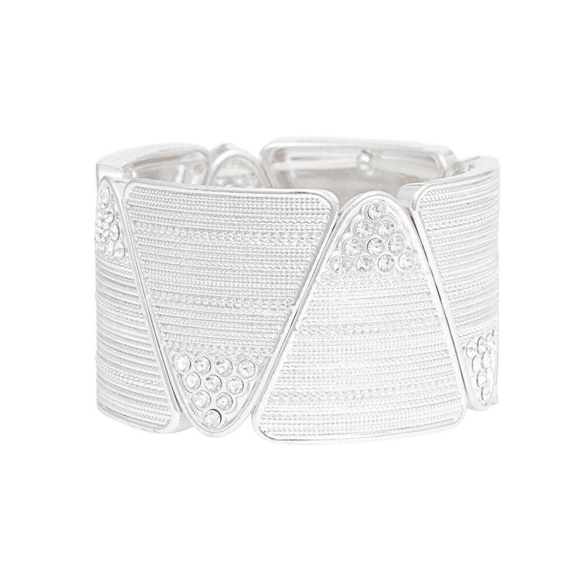 Bracelet Silver Triangle Stone Stretch for Women