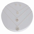 Silver 3 Layer Bling Smiley Face Dainty  Necklace Set