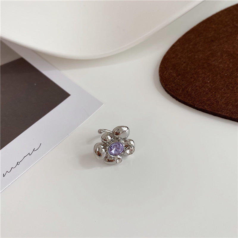 Flower Gem Girly Temperament Cute Ear Buckle