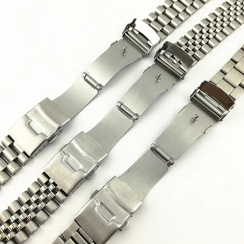 Band Color: GREEN BLUE, Band Width: 22mm - For Seiko Solid Stainless Steel Band 20mm 22mm Men's Sports Strap Srpd Skx007/Skx009 SRPD63K1 Jubilee Curved End Bracelet