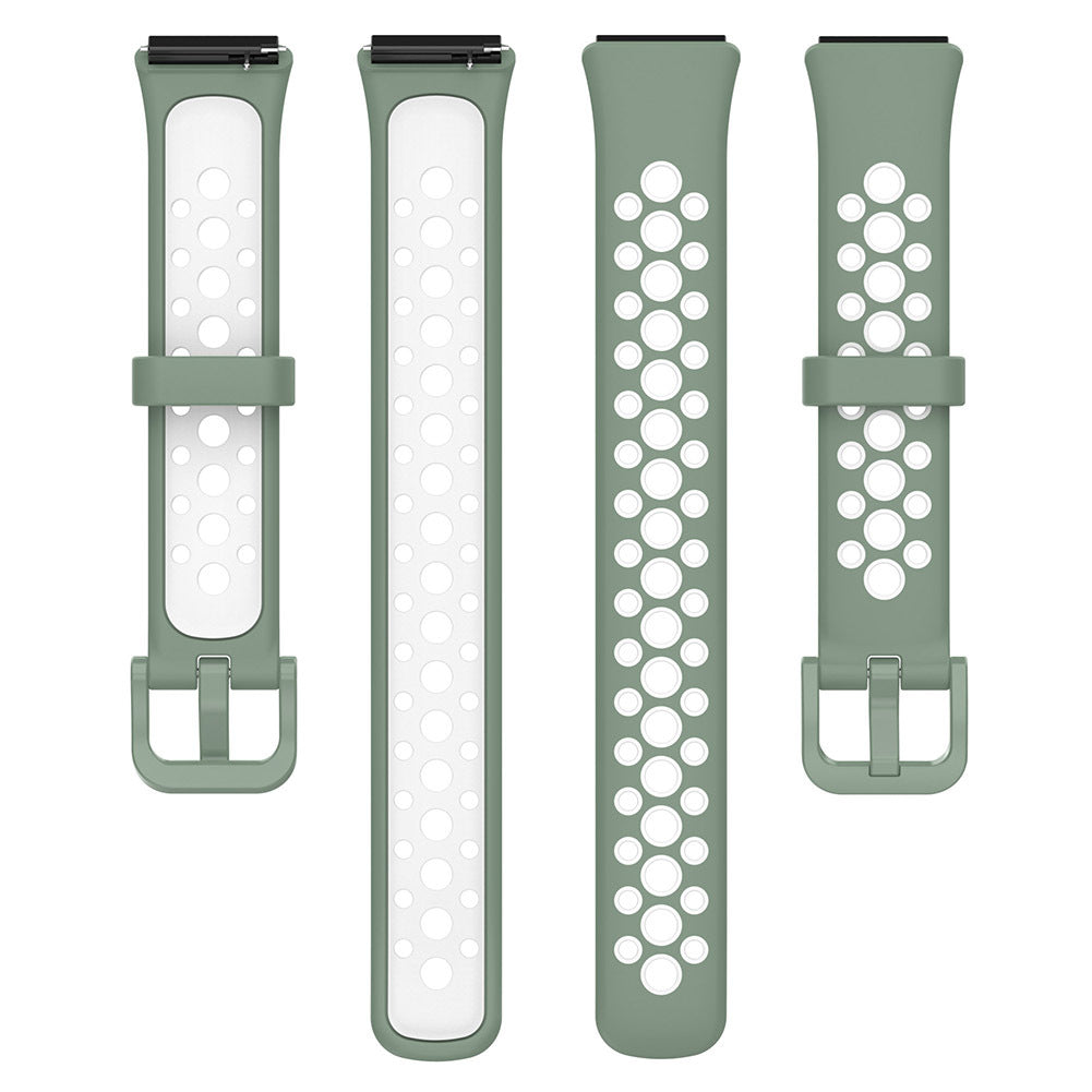 Two-color Watch Strap Soft Breathable Contrast Color Replacement Watchband Compatible For Huawei Band 7 midnight blue white