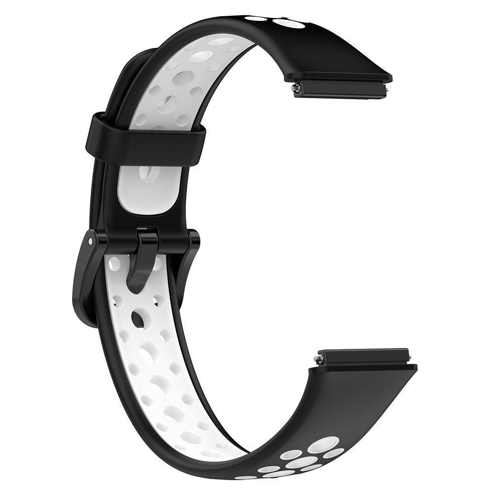 Two-color Watch Strap Soft Breathable Contrast Color Replacement Watchband Compatible For Huawei Band 7 midnight blue white