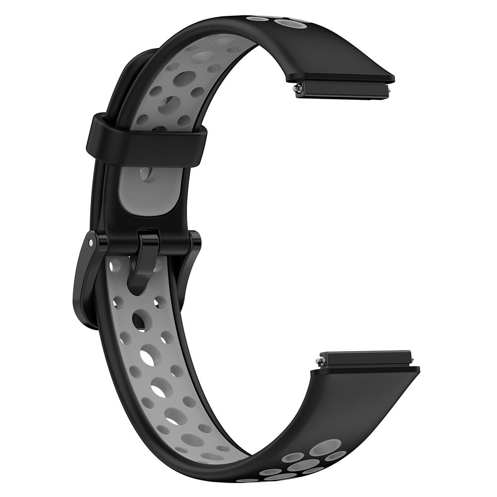 Two-color Watch Strap Soft Breathable Contrast Color Replacement Watchband Compatible For Huawei Band 7 midnight blue white
