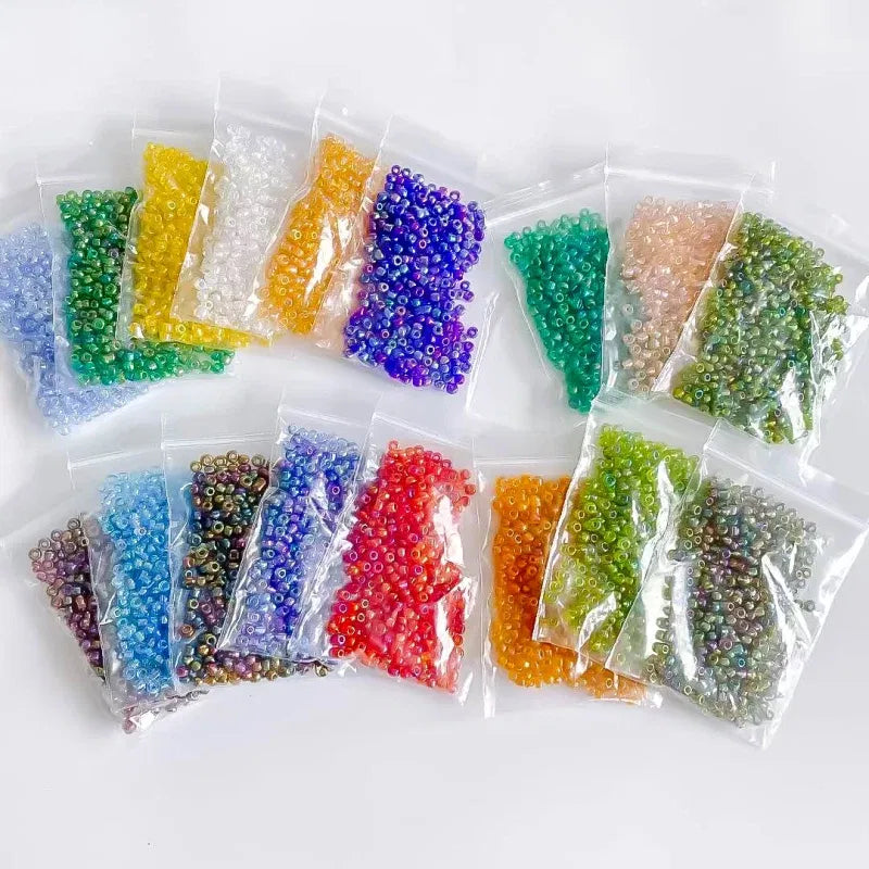 Color: light yellow, Item Diameter: 4mm - 2mm 3mm 4mm Glass Seed Loose Beads Small Charms DIY Craft Bracelet Beads for Jewelry Making Supplies Necklace Accessories