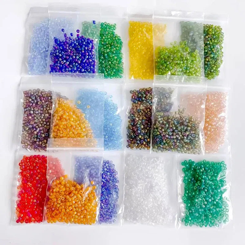 Color: light yellow, Item Diameter: 4mm - 2mm 3mm 4mm Glass Seed Loose Beads Small Charms DIY Craft Bracelet Beads for Jewelry Making Supplies Necklace Accessories