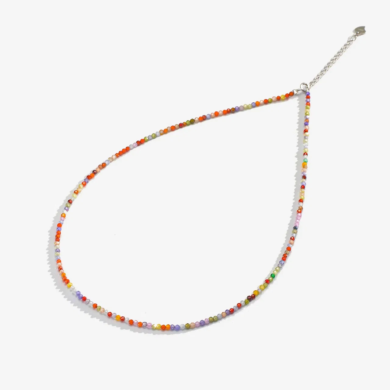 Gem Color: Clear, Length: 40cm - Natural Stone Necklace Spinel/Lapis Lazul/Amazonite/Amethy/Tourmaline/Amethyst  Ketting 2MM Silver 925 Jewelry for Collier Femme