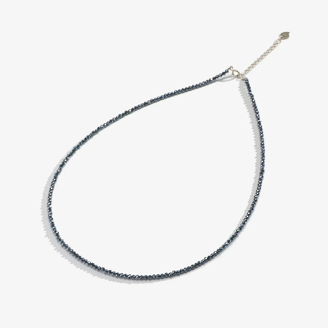 Gem Color: Black, Length: 40cm - Natural Stone Necklace Spinel/Lapis Lazul/Amazonite/Amethy/Tourmaline/Amethyst  Ketting 2MM Silver 925 Jewelry for Collier Femme