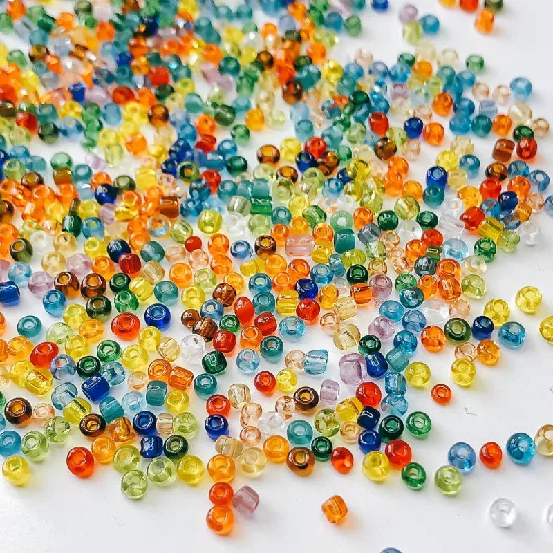 Color: light yellow, Item Diameter: 4mm - 2mm 3mm 4mm Glass Seed Loose Beads Small Charms DIY Craft Bracelet Beads for Jewelry Making Supplies Necklace Accessories