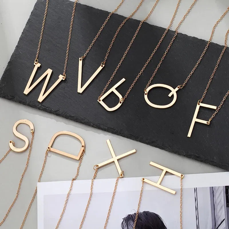 Metal Color: multi - Fashion Metal Necklace Golden Letter Bohemia Simple DIY Romantic Retro Woman's Necklace For Winter Jewelry Gift Free Shipping