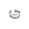 Vintage Chain Double Layer 925 Sterling Silver Adjustable Ring