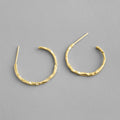 Simple Asymmetric Geometry 925 Sterling Silver Hoop Earrings