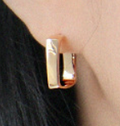 Classic Rectangle 925 Sterling Silver Hoop Earrings