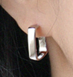 أقراط طوق كلاسيكية مستطيلة من الفضة الإسترليني عيار 925